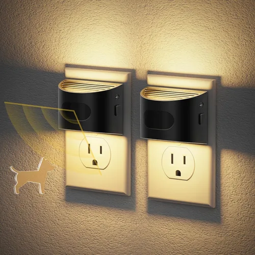 Miniatura 19 de JandCase Luz nocturna, luces nocturnas automáticas enchufables a la pared, paquete de 2 luces nocturnas modernas con sensor de luz automática, luz