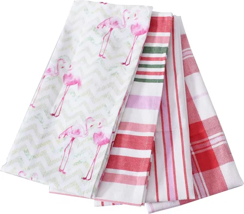 Miniatura 15 de ACCENTHOME Juego de 4 toallas de cocina de algodón, juego de toallas absorbentes para cocina, paños de cocina, toallas de bar, toallas de cocina