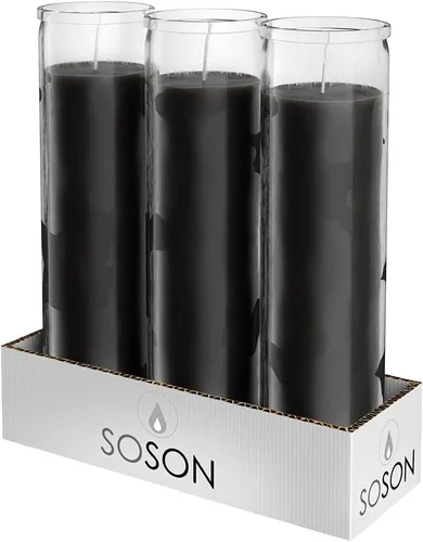 Miniatura 29 de Simply Soson - Velas de pilar blancas de 2x8 pulgadas de 7 días en vidrio, juego de 3, hasta 90 horas de tiempo de quemado, sin fragancia, velas