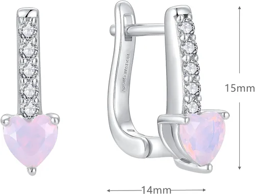 Miniatura 5 de JO WISDOM Pendientes de aro de plata de ley 925 AAA Cubic Zironia Oval Hoop Pendientes con chapado en oro blanco, joyería para mujer