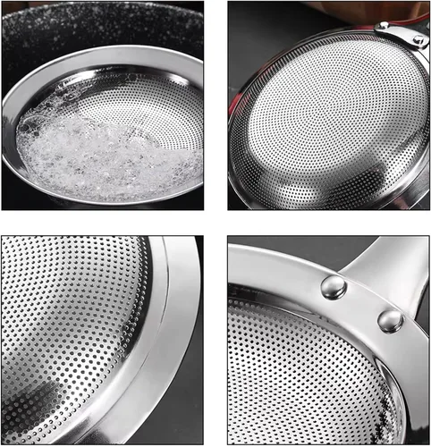 Miniatura 3 de Colador de acero inoxidable de malla fina, colador Pleteffect, cuchara de filtro de acero inoxidable, cuchara de desnatador de grasa mejorada