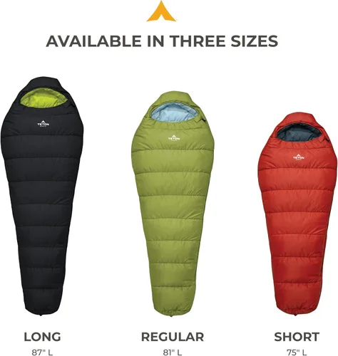 Miniatura 6 de TETON Sports LEEF Saco de dormir ultraliviano, estilo momia, saco de compresión incluido. Fuego/Pizarra