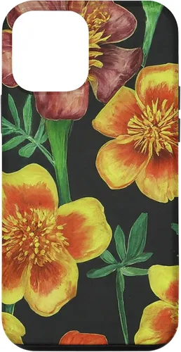 Miniatura 12 de iPhone 15 Marigolds Yellow Orange Spring Flower Pattern Case