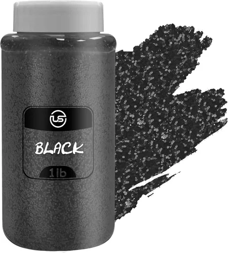 Purpurina negra a granel, purpurina fina para manualidades, resina y álbumes de recortes, botellas agitadoras de 1 libra/16 onzas, ideales para