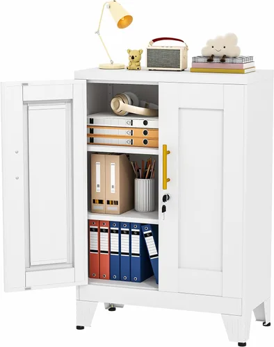 Miniatura 25 de Gabinete de casillero de almacenamiento de 62.2 cm de alto de metal con cerradura - Gabinete pequeño con cerradura para empleados, casillero