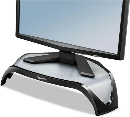 Fellowes 8020101 Elevador de monitor de esquina, ajustable, 18-1/2 pulgadas x 12-1/2 pulgadas x 5-1/8 pulgadas, BK/GY
