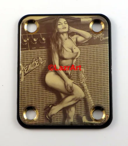 Miniatura 2 de Laser Girl 611 - sexy, estilo estándar de 4 pernos, placa de cuello de guitarra grabada