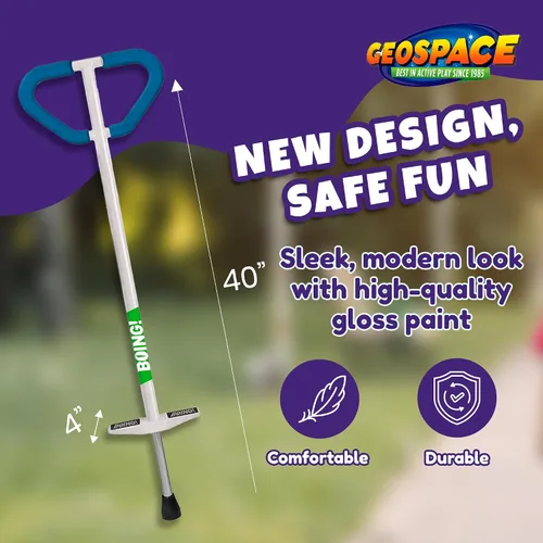 Miniatura 9 de Geospace Pogo Stick de Air Kicks para jinetes de 90 a 160 libras (azul)