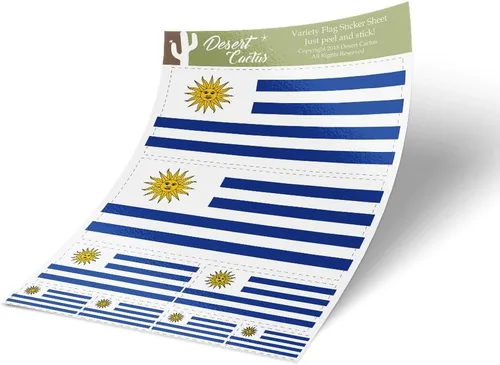Calcomanía de bandera de país de Uruguay, paquete de 8 unidades en total con logotipo de niños, álbum de recortes, vinilo para ventana de automóvil,