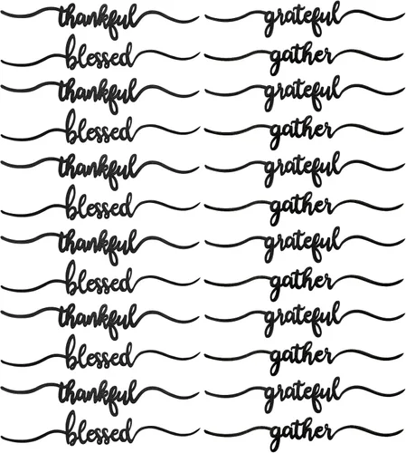 Miniatura 9 de Jetec 8 letreros de madera con recorte de Acción de Gracias, letrero de madera recortada con texto en inglés "Grateful Blessed Gather", decoración