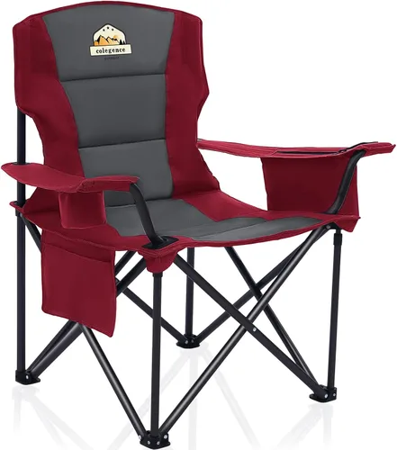 Miniatura 9 de Colegence Sillas de Camping Plegables de Tamaño Grande - Soporte de 450 LBS Silla de Campamento de Servicio Pesado con Cojín Acolchado, Sillas Negro