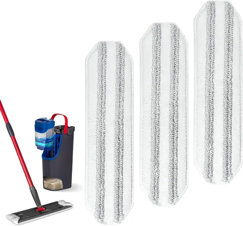 Miniatura 7 de Almohadillas planas de fibra de polipropileno de alta fricción — Reemplazo de velcro a presión para sistemas de trapeador plano, repuestos lavables