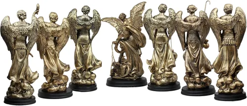 Miniatura 3 de Ebros - Estatua de Arcángel del Consejo Angélico de la Iglesia Católica Ortodoxa Oriental, estatua de 8 pulgadas de alto con placa de nombre