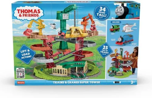 Miniatura 7 de Thomas & Friends - Juego de supertorre con trenes motorizados, grúas y pistas para niños de preescolar, a partir de 3 años