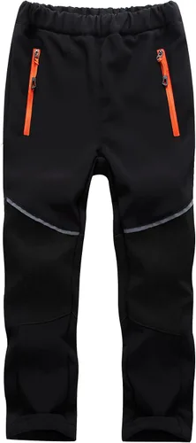 Toomett Pantalones cargo de nieve para niños, niñas y niños al aire libre con forro polar suave Shell senderismo pesca esquí pantalones aislados