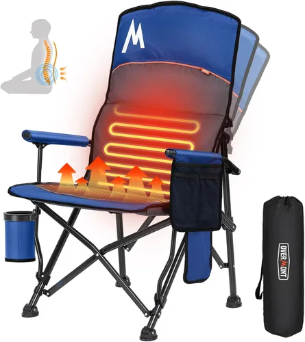 Miniatura 14 de Overmont Silla de camping climatizada con respaldo alto - 3 niveles de calor Calefacción por separado de 2 zonas - Soporte de 450 libras Silla