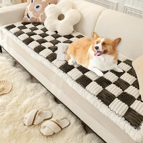 VISTABLUE Fundas mullidas para sofá, para mascotas, protector de sofá para perros, funda protectora de algodón elegante para sofá, alfombra para