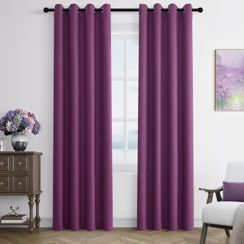 Miniatura 22 de Cream Linen Blackout Curtains 90 Length 2 Panels Set for Living Room Bedroom, 100% Black Out Thermal Insulated Linen Drapes, Room Darkening Grommet