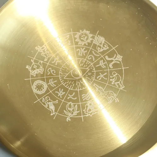 Miniatura 2 de Cuenco decorativo dorado de 5.5 pulgadas, plato ritual de oración de sabiduría ocular, ideal para uso en altar, quemador de incienso, cuenco
