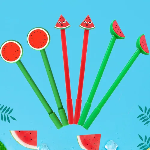 Miniatura 2 de 30 bolígrafos de tinta de gel de sandía y limón, 0.020 in, tinta negra, divertidos bolígrafos Kawaii de escritura de frutas para horarios