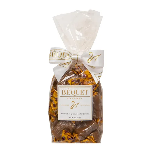 Béquet Caramelo – Caramelo gourmet Butterscotch – Caramelo envuelto individualmente – Hecho en Montana – Kosher (Estrella D) y sin gluten – Bolsa de
