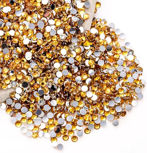 Miniatura 70 de Diamantes de imitación AB verdes a granel, 5000 piezas de diamantes de imitación de fondo plano redondos de gelatina AB sin fijación térmica, gemas