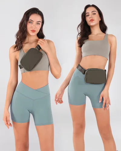 Miniatura 2 de ODODOS Minicangurera unisex con correa ajustable para entrenamiento, correr, viajar, senderismo, Marrón(Turkish coffee)