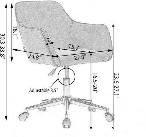 Miniatura 2 de Silla moderna de peluche para oficina en casa, silla giratoria ajustable para sala de estar, bonito escritorio para adolescentes, decoración