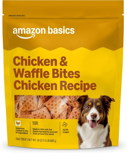 Miniatura 10 de Marca Amazon – Golosinas Wag para perros, bocados de pollo y waffle, 12 onzas resellables, paquete de 1