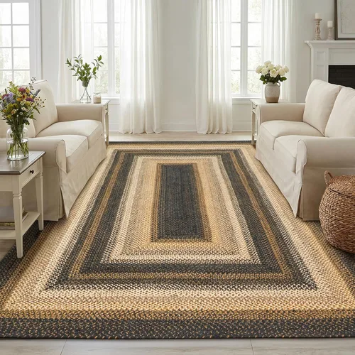 Miniatura 143 de Homespice Alfombras de Área Ovaladas Trenzadas de Yute Denim Azul de 8x10 pies para Sala de Estar, Dormitorio y Comedor. Apto para Mascotas. Estilos