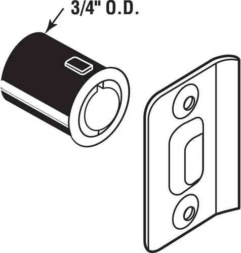Miniatura 2 de Prime-Line N 7331 - Pestillo de bola de entrada con golpeo, 3/4 x 1-3/16 pulgadas, fundida a presión, chapado en latón, ajustable