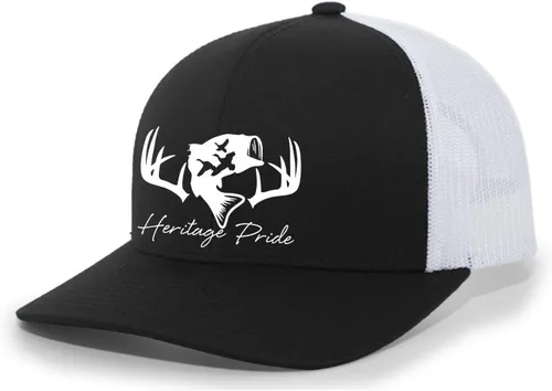 Miniatura 12 de Heritage Pride Sombrero de camionero de malla bordada para hombre de caza de pato de pesca de ciervos