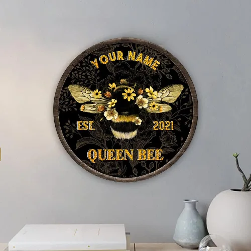 Miniatura 8 de Artsy Woodsy Decoración de pared personalizada de placa de madera de abeja de miel, regalos para apicultores - Decoración para amantes de las abejas