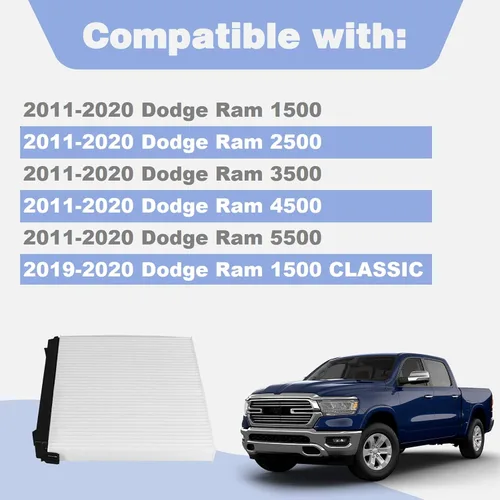 Miniatura 2 de CULMKARI 68406048AA Kit de filtro de aire de cabina para Ram 1500 2500 3500 Chrysler 200 Dodge Avenger Caliber Journey Compass Access Door OE