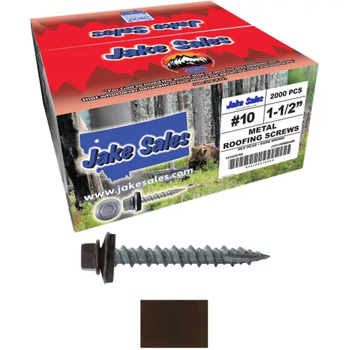 Miniatura 17 de 10 tornillos para techos de metal gris ABC de 1-1/2 pulgadas, cabezal de arandela hexagonal, arranque automático/roscado, arandela EPDM. 1 bolsa