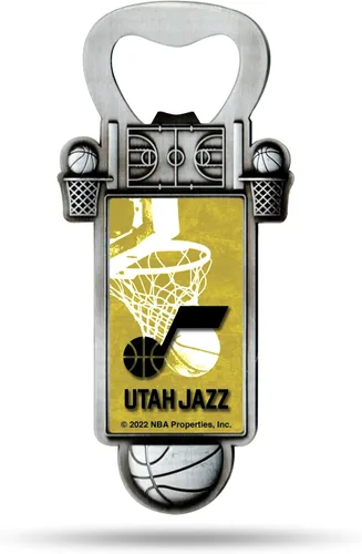 Miniatura 8 de Rico Industries Abrebotellas magnético de baloncesto de la NBA, acero inoxidable, imán fuerte para exhibir en el refrigerador