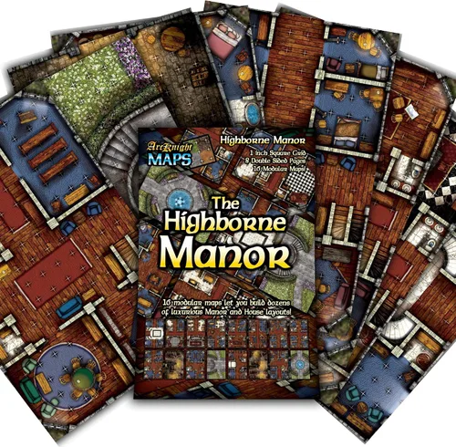 Miniatura 14 de Arcknight Los mapas de batalla de juego de rol del castillo de Graystone; 16 mapas modulares RPG en 8 páginas de doble cara, cuadrícula cuadrada
