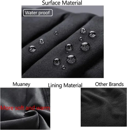 Miniatura 3 de Forro de terciopelo suave impermeable para hombre, para esquí, nieve, senderismo, al aire libre, con cremallera en la parte inferior de la pierna