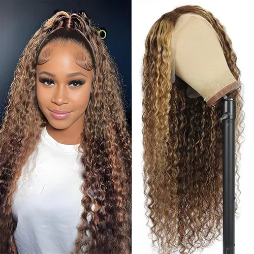 Miniatura 66 de Peluca de cabello humano con encaje frontal 99j borgoña ondulada profunda, 13x4, peluca frontal prearrancada, densidad del 180%, peluca rizada