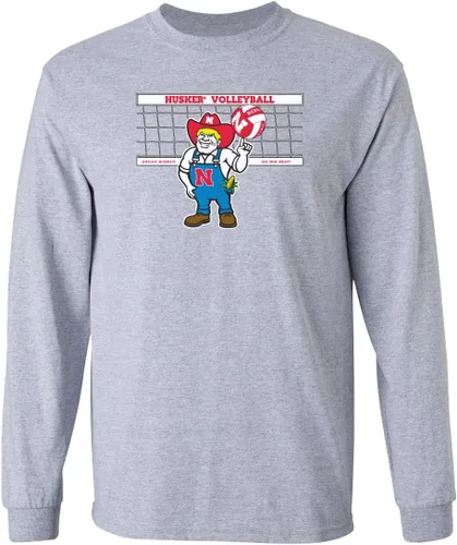 Miniatura 6 de CornBorn Elige tu diseño - Camisetas de manga larga de voleibol de Nebraska Voleibol Script Huskers - Blanco