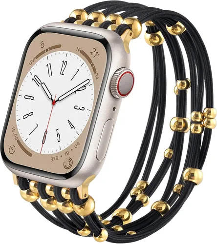 Miniatura 19 de VISOOM Pulsera de cuentas compatible con Apple Watch Band 40mm/38mm/41mm/42mm Series 11 10 9 8 7 Se(3 2 1) Series 6/5/4 Correa de reloj de moda