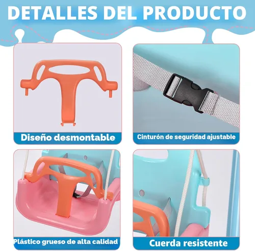 Miniatura 2 de Taleco Gear 2 en 1 columpio y saltarín para niños pequeños, juego de columpios para interior/exterior, saltarines y rebotadores para bebés, fácil