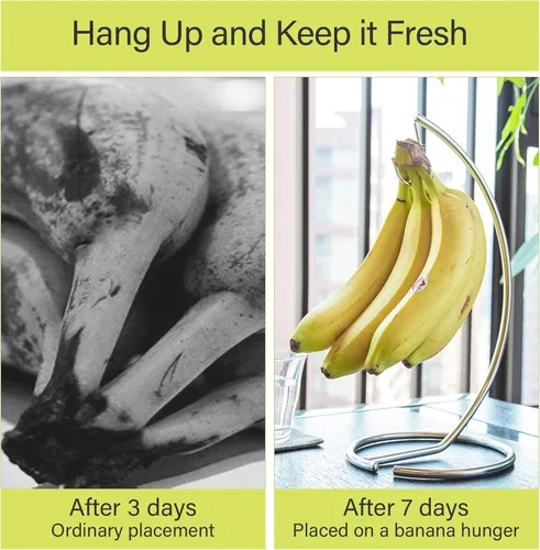 Miniatura 5 de Soporte para árbol de plátano, soporte de acero inoxidable para colgar plátanos, soporte de árbol de plátano, cuenco de frutas para encimera