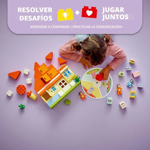 Miniatura 3 de LEGO DUPLO Bluey: Casa Familiar de Bluey con Juego de Memoria - Juguete para Niños Pequeños de 3+ Años - Set de Juego de Memoria Incluye Figura