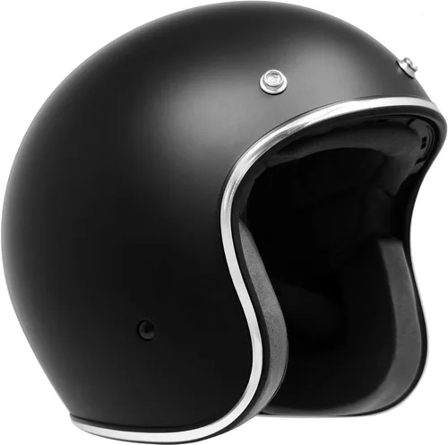 Miniatura 8 de GDM RENEGADE - Casco abierto para motocicleta, 3/4, estilo vintage, negro mate (escudo cromado, S)