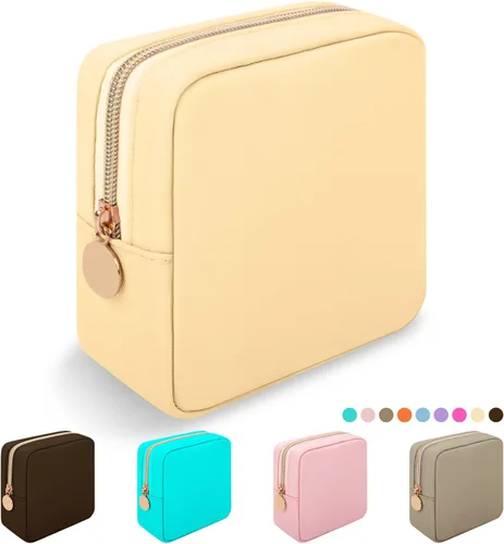 Miniatura 15 de Iqimott Bolsa Grande de Maquillaje de Nylon para Viaje, Bolsa de Cosméticos Preppy Grande Organizadora de Maquillaje de Nylon Bolsa de Artículos