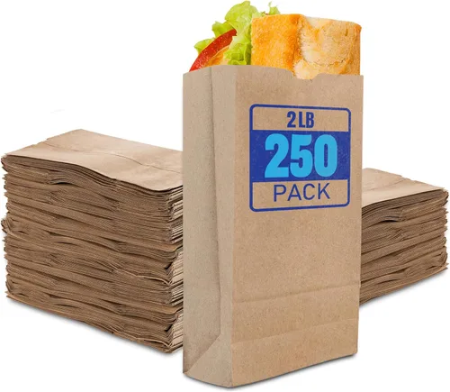 Miniatura 8 de Stock Your Home Bolsas de papel kraft pequeñas de papel marrón de 1 libra (250 unidades) bolsa de tamaño mini para empacar alimentos para desayuno