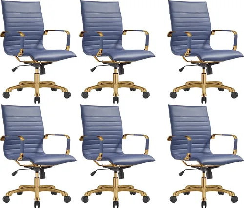 Miniatura 27 de LeisureMod Harris - Silla de oficina ejecutiva ergonómica moderna, silla de escritorio de piel con respaldo alto con altura ajustable, control
