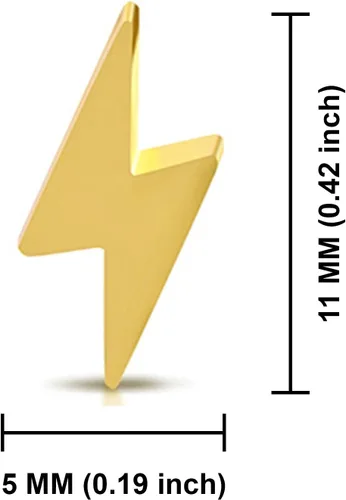 Miniatura 3 de Pendientes de poste de acero inoxidable con botón de trueno, Acero inoxidable Metal