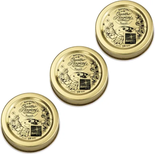 Bormioli Rocco Quattro Stagioni - Juego de 3 tapas de sellado de aluminio de repuesto de 2.205 in, ideal para conservas en el hogar y almacenamiento
